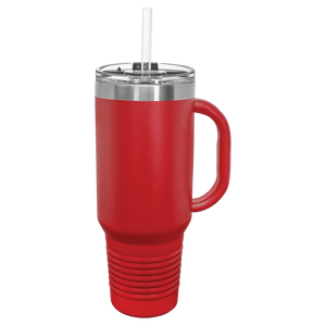 Polar Camel 40 oz. Red Travel Mug with Handle - Straw Included