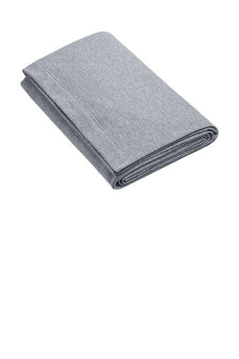 Embroidered Gildan Heavy Blend Fleece Blanket - Gray front