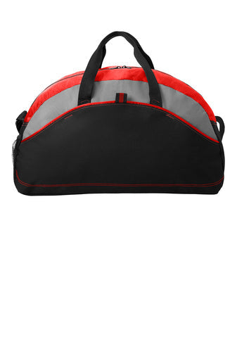 Embroidered Port Authority Medium Contrast Duffel - Black/Red