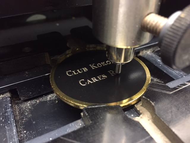 Custom engraving in progress