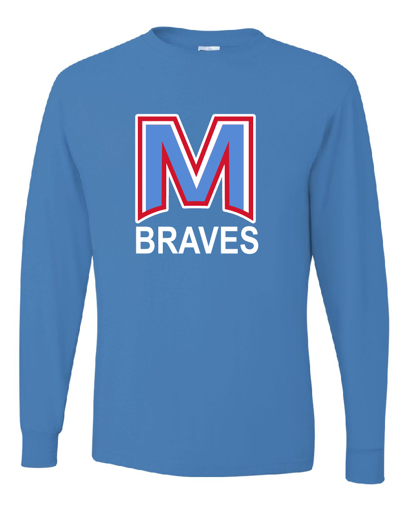 'M Braves' Long Sleeve Shirt - Columbia Blue