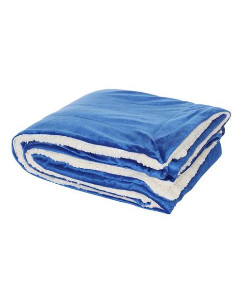 Embroidered Royal Blue Mountain Lodge Blanket