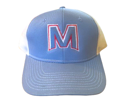 'M' Columbia Blue Trucker Cap
