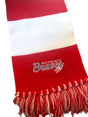 Embroidered 'Braves' Striped Scarf