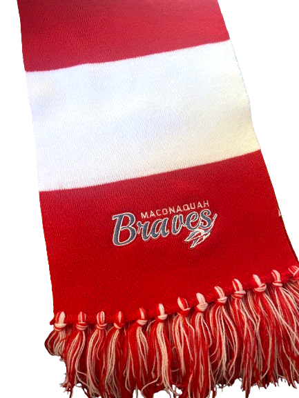 Embroidered 'Braves' Striped Scarf