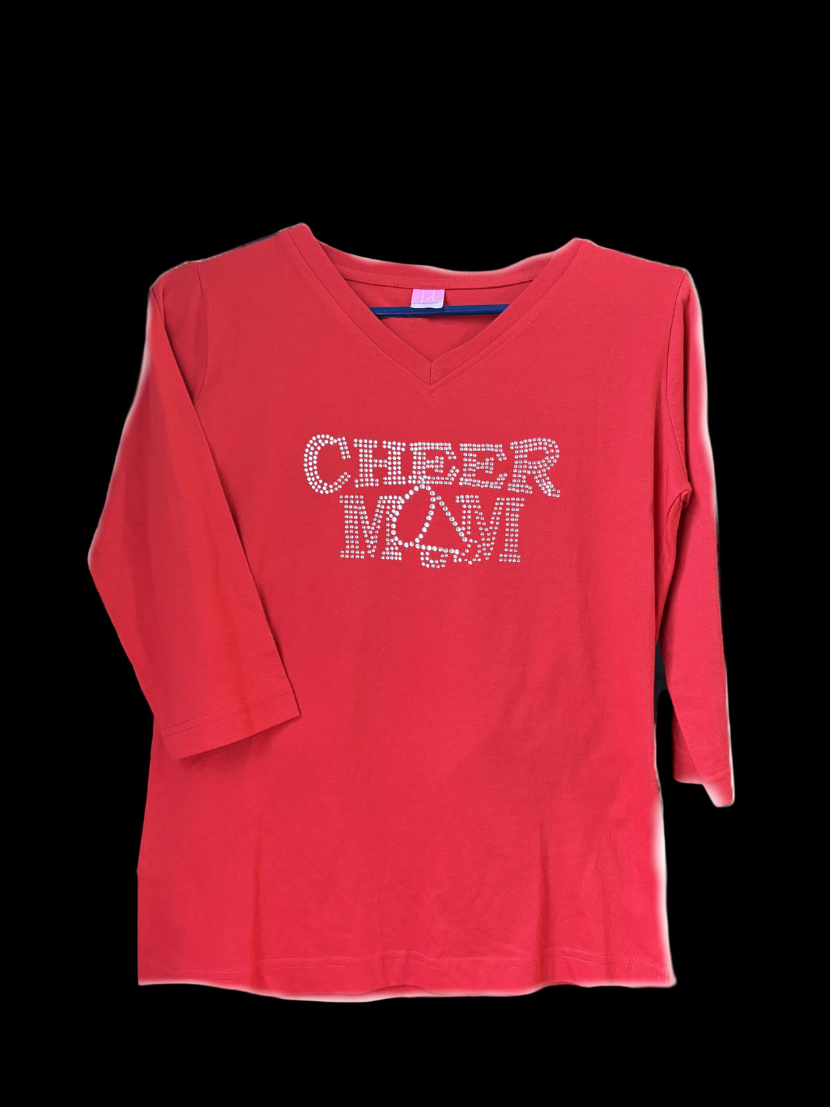 Bedazzled Cheer Mom 3/4 Sleeve Shirt
