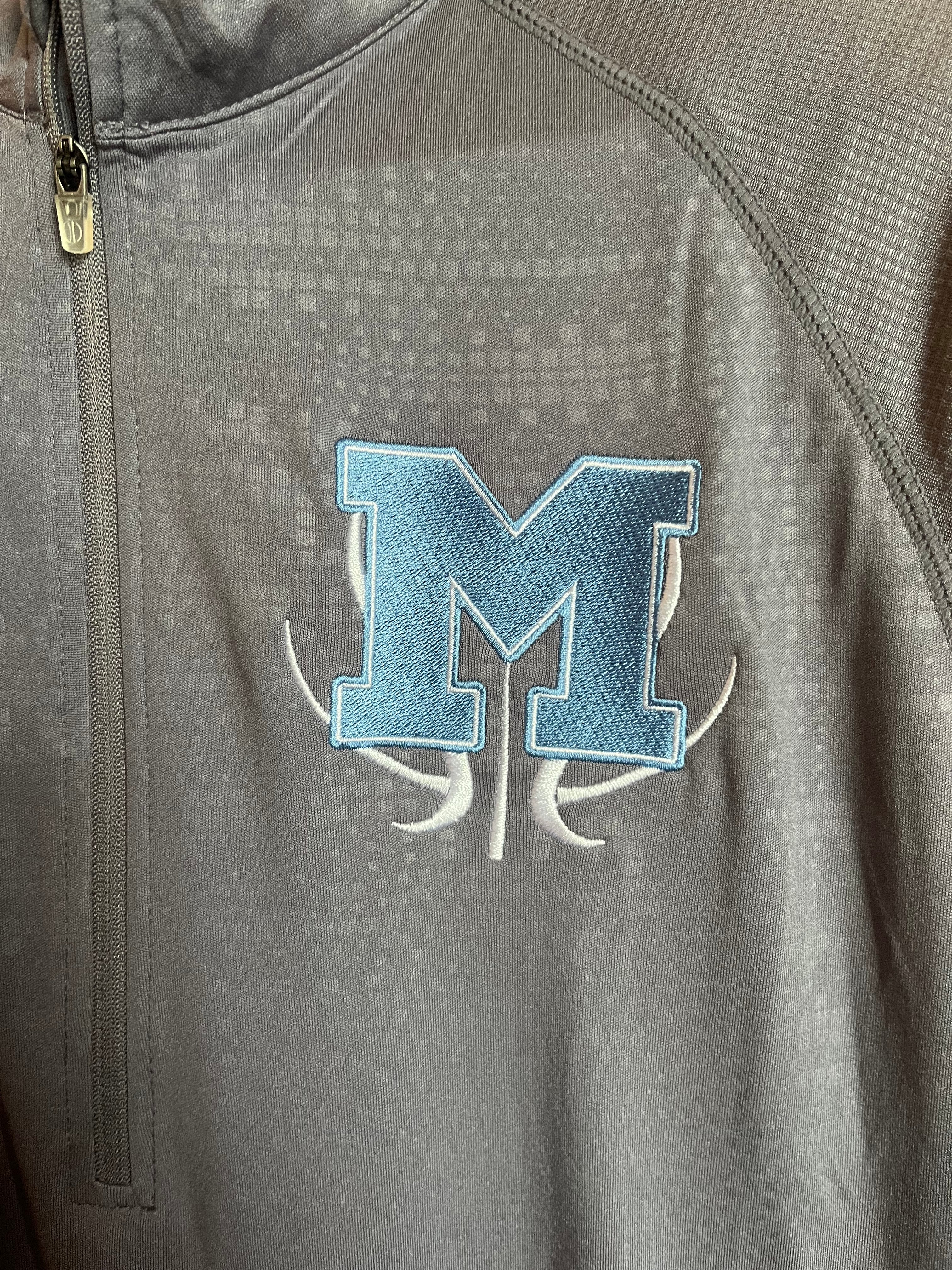 "M" Basketball Embroidered Holloway Converge 1/2 Zip Pullover