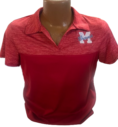 Braves "M" Embroidered Augusta Ladies V-neck Polo