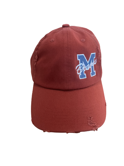 'M Braves' Distressed Ladies Cap - Red