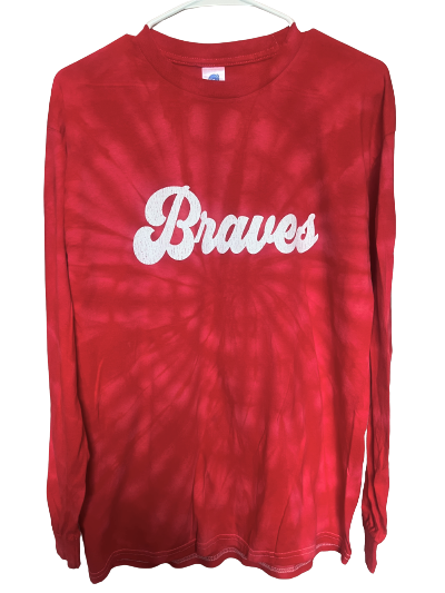 Braves Retro Red Tie-Dyed Long Sleeve