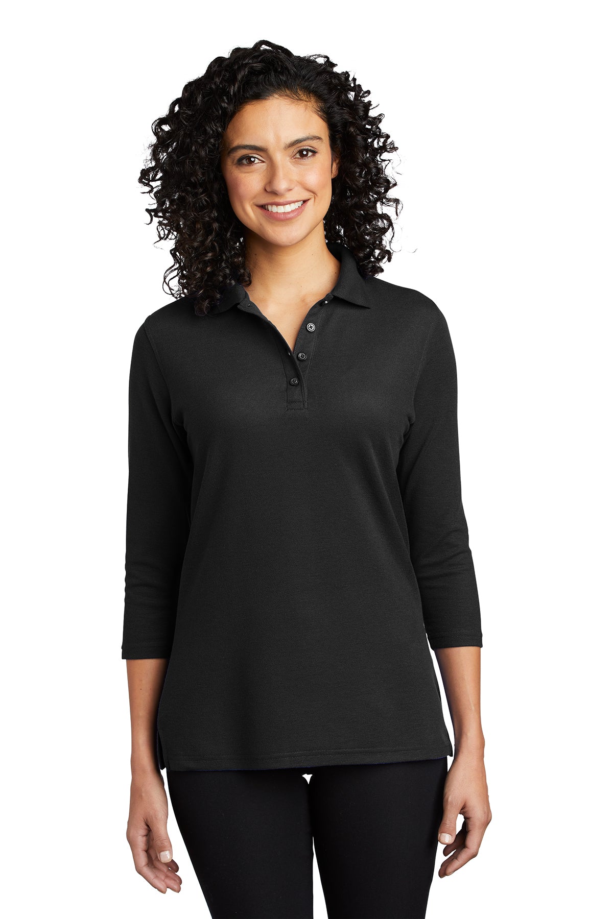 L562  Port Authority® Ladies Silk Touch™ 3/4-Sleeve Polo