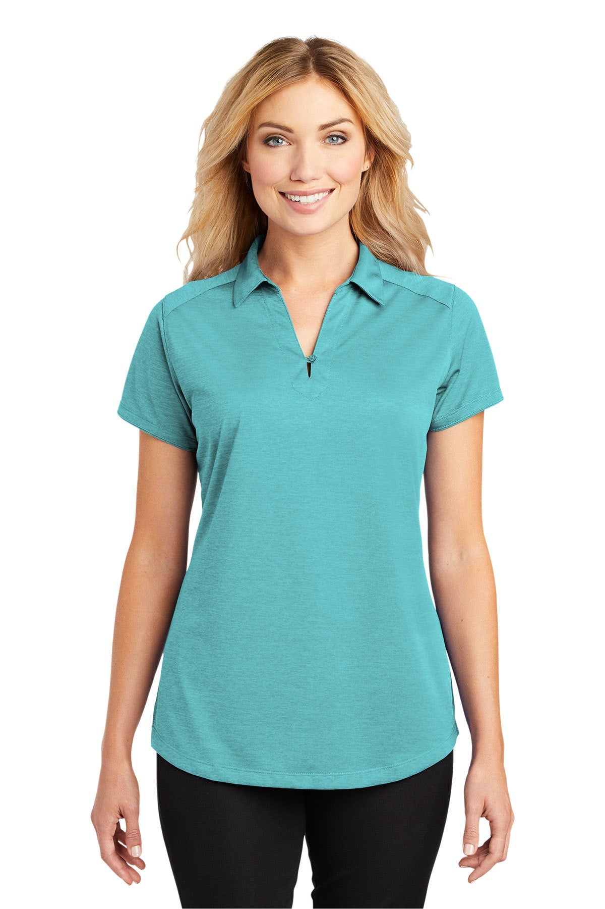 L574 Port Authority® Ladies Digi Heather Performance Polo