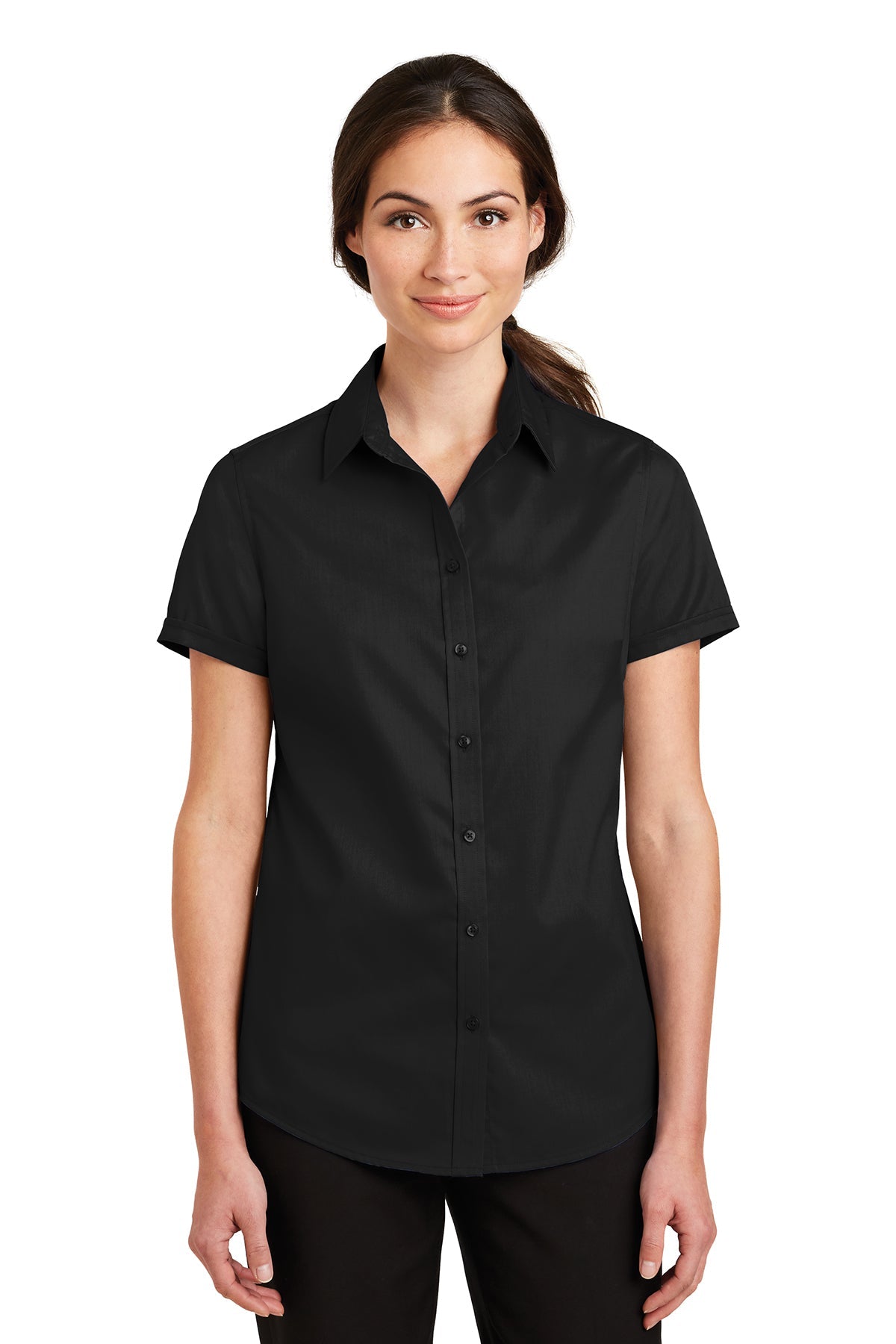 L664 Port Authority® Ladies Short Sleeve SuperPro™ Twill Shirt