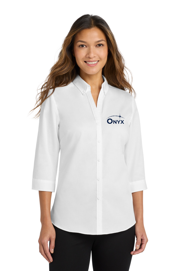 Port Authority Women's 3/4-Sleeve SuperPro Twill Shirt (L665) - view 2