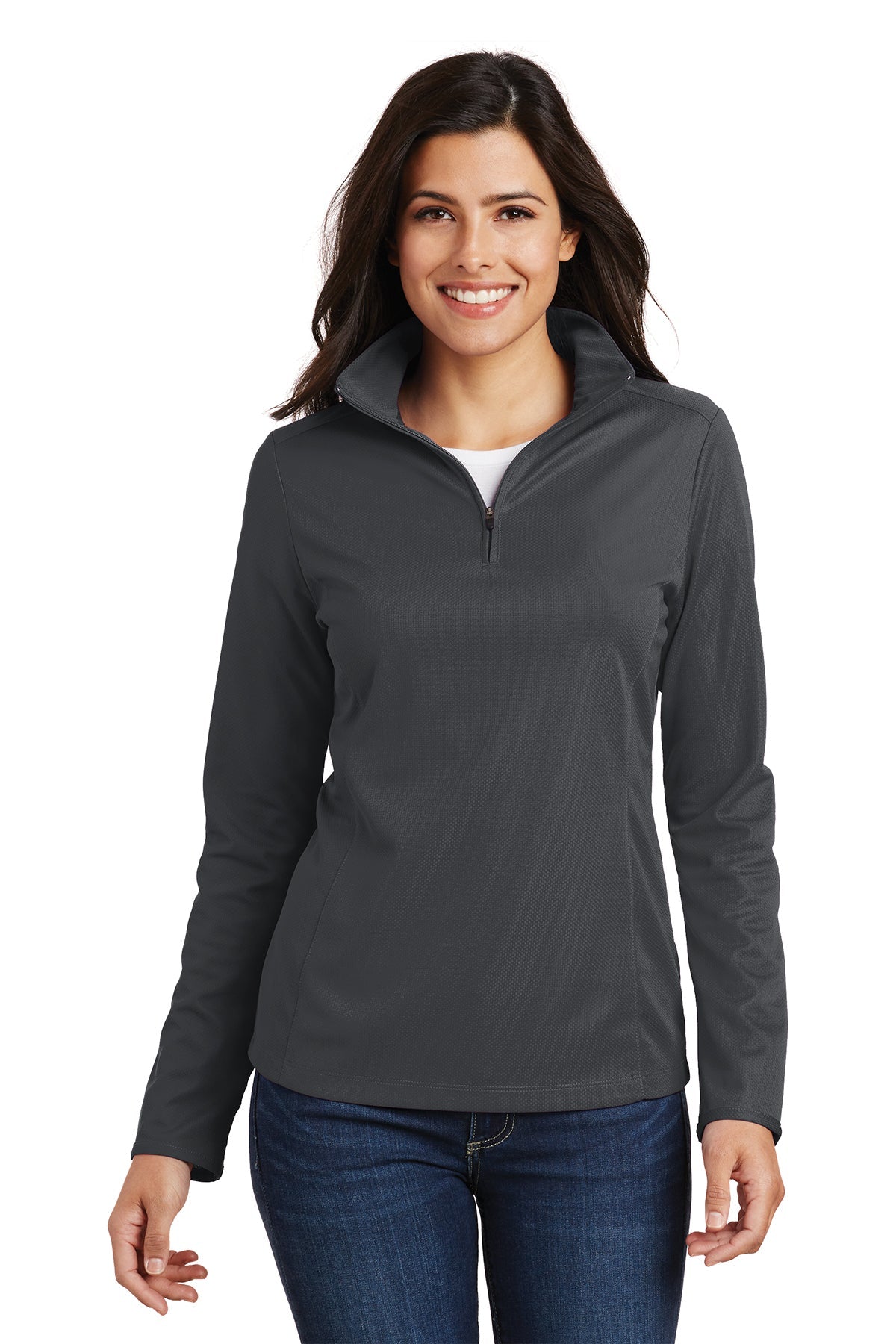 L806 Port Authority® Ladies Pinpoint Mesh 1/2-Zip