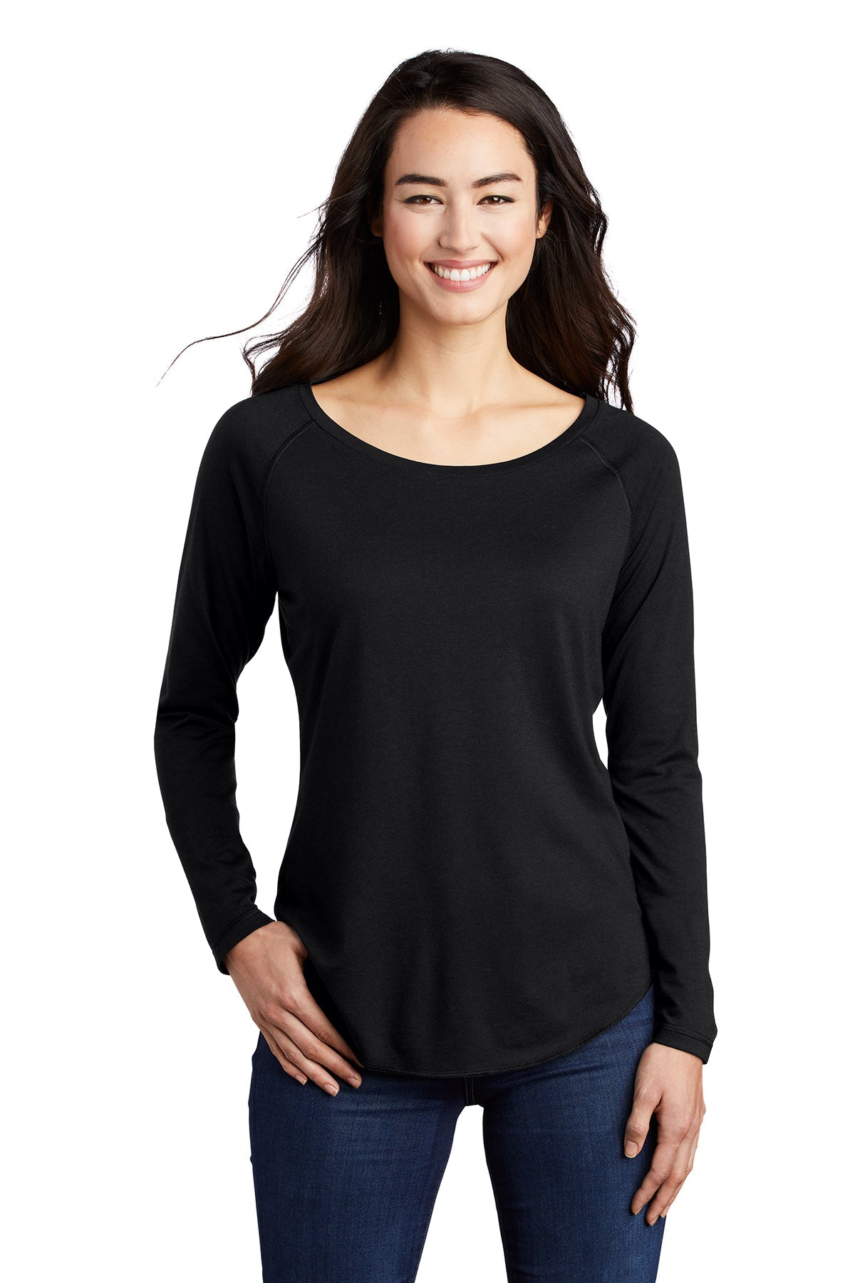 LST400LS Sport-Tek® Ladies PosiCharge® Long Sleeve Tri-Blend Wicking Scoop Neck Raglan Tee - FRIDAY ONLY ITEM