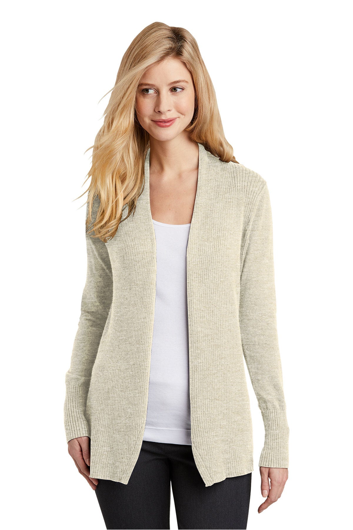 LSW289 Port Authority® Ladies Open Front Cardigan Sweater