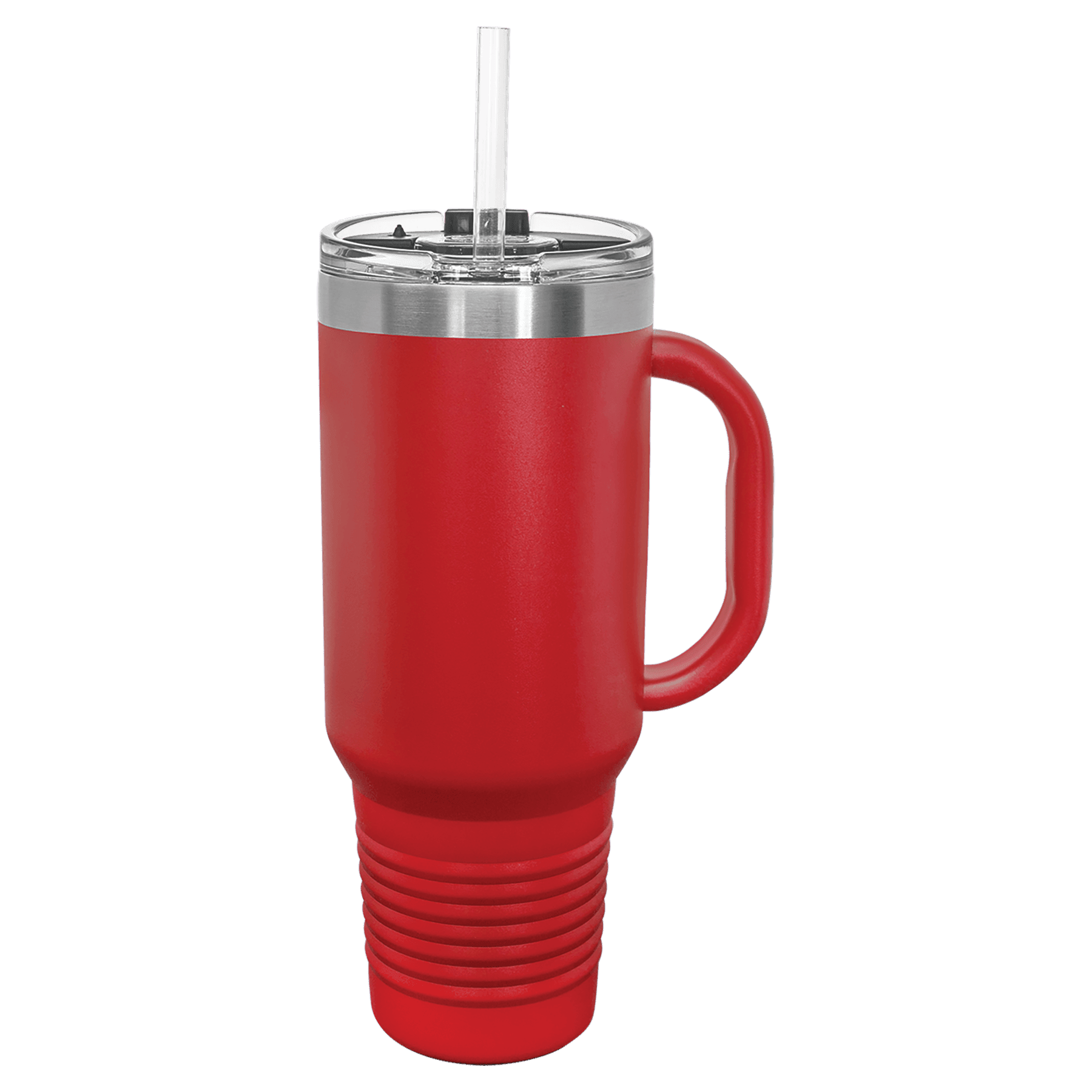 Polar Camel 40 oz. Red Travel Mug with Handle - Straw Included