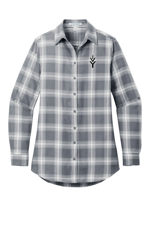 Embroidered Women's Plaid Flannel Tunic (Port Authority LW668)
