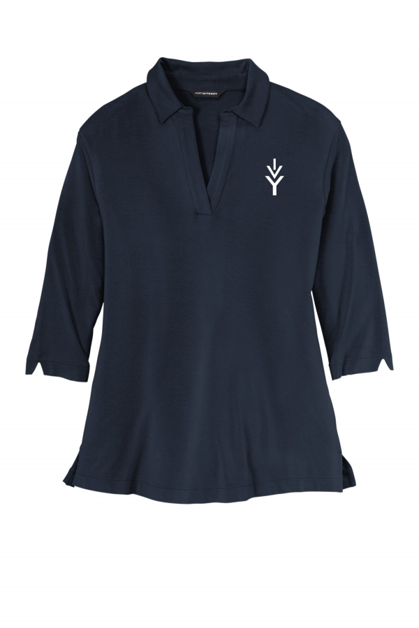 Embroidered Women's Luxe Knit Tunic (Port Authority LK5601) - River Blue Navy