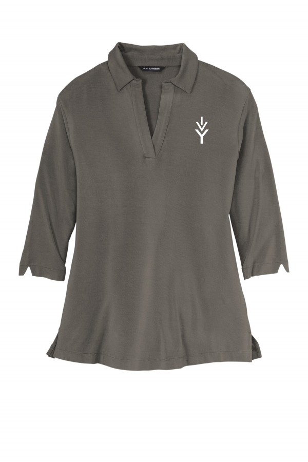 Embroidered Women's Luxe Knit Tunic (Port Authority LK5601) - Sterling Grey