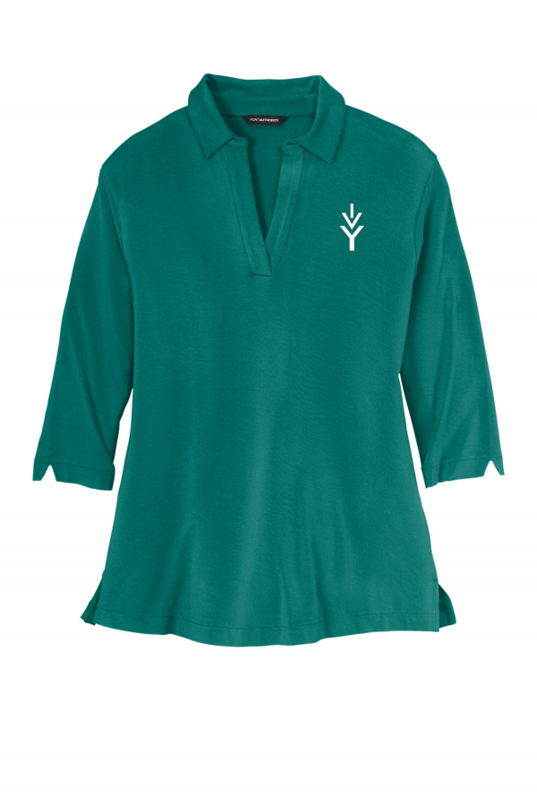 Embroidered Women's Luxe Knit Tunic (Port Authority LK5601) - Teal Green
