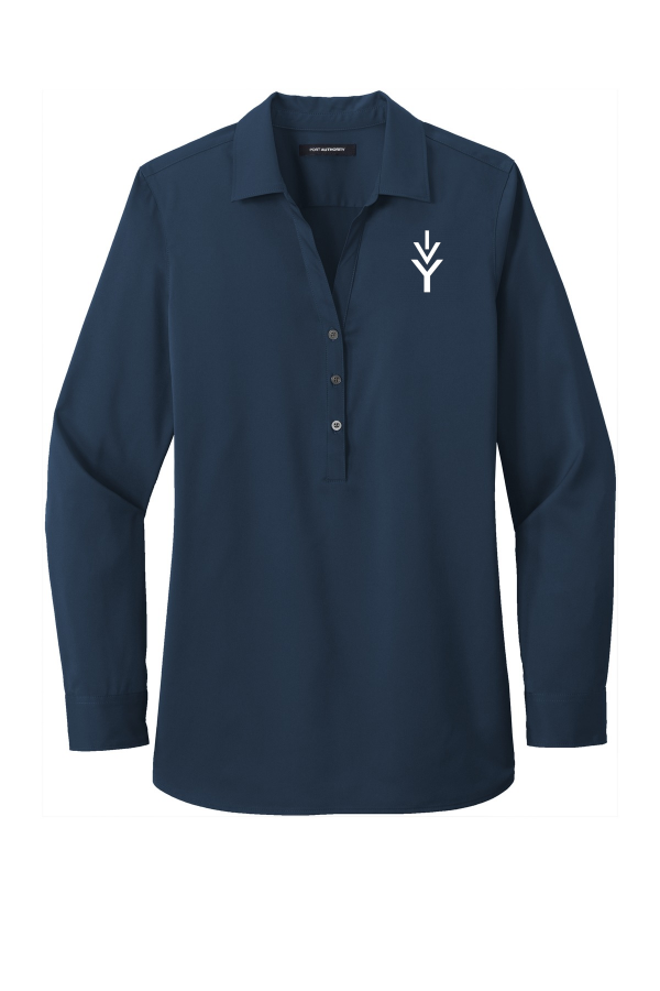 Embroidered Ladies City Stretch Tunic (Port Authority LW680) - River Blue Navy