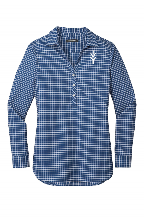 Embroidered Ladies City Stretch Tunic (Port Authority LW680) - True Blue/ White