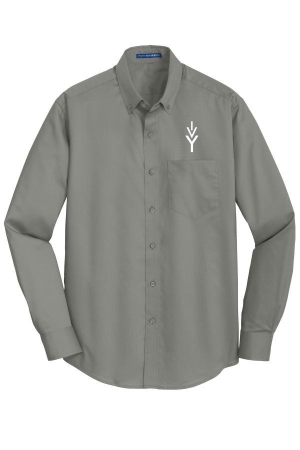 Embroidered SuperPro Twill Shirt (Port Authority S663) - Monument Grey