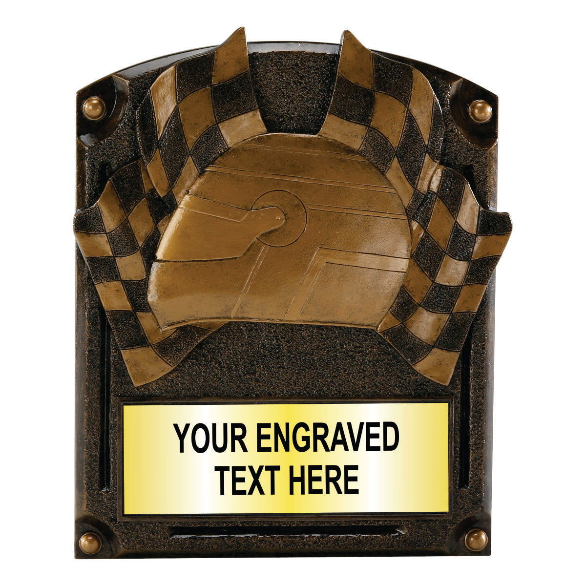 Racing Legends of Fame Award - Racing Helmet with Checkered Flags