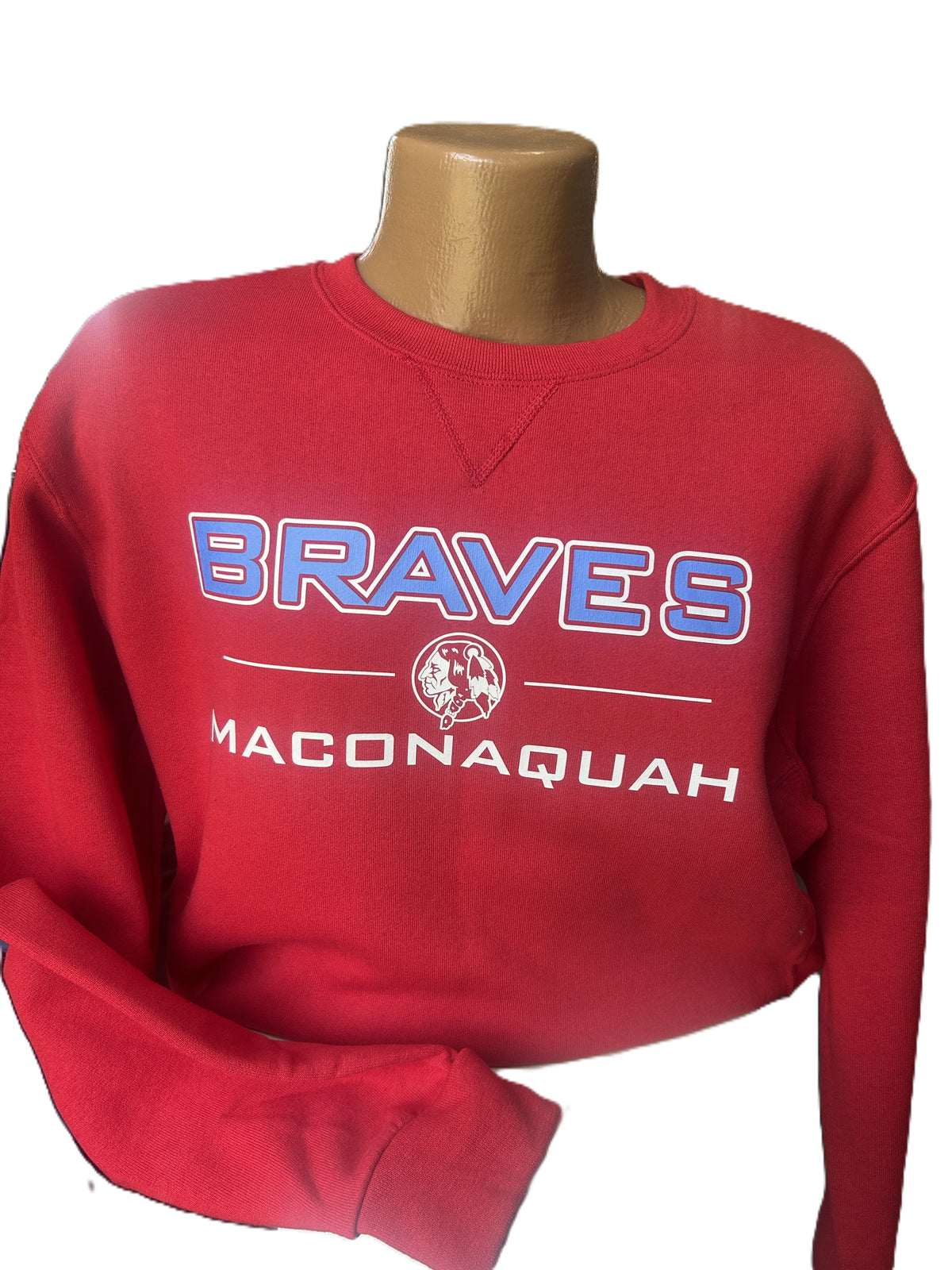 Jerzees Fleece Crew Sweatshirt w/ Braves Design