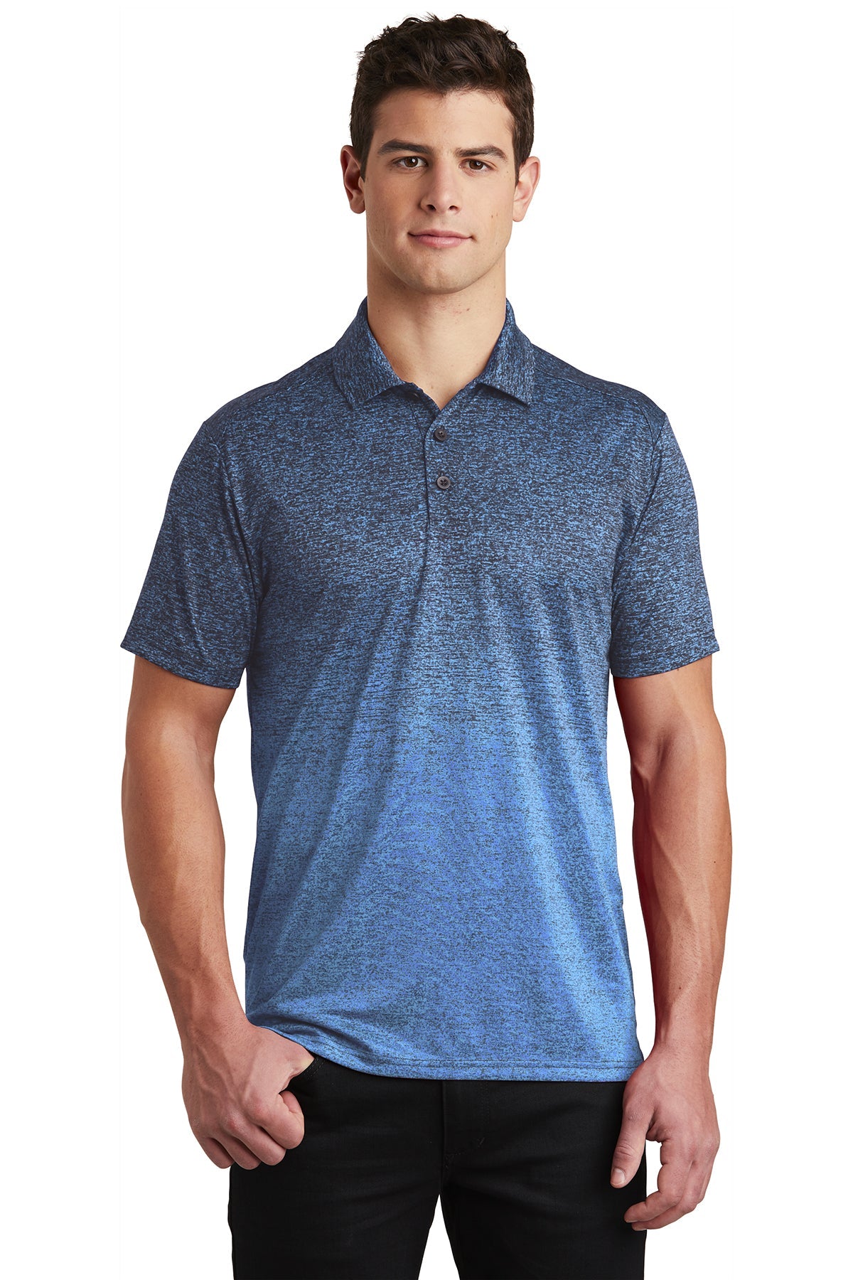ST671  Sport-Tek ® Ombre Heather Polo