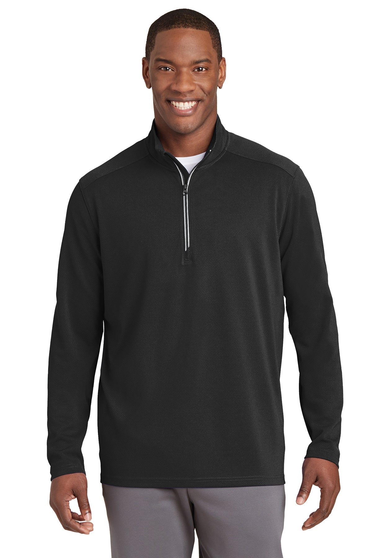ST860  Sport-Tek® Sport-Wick® Textured 1/4-Zip Pullover