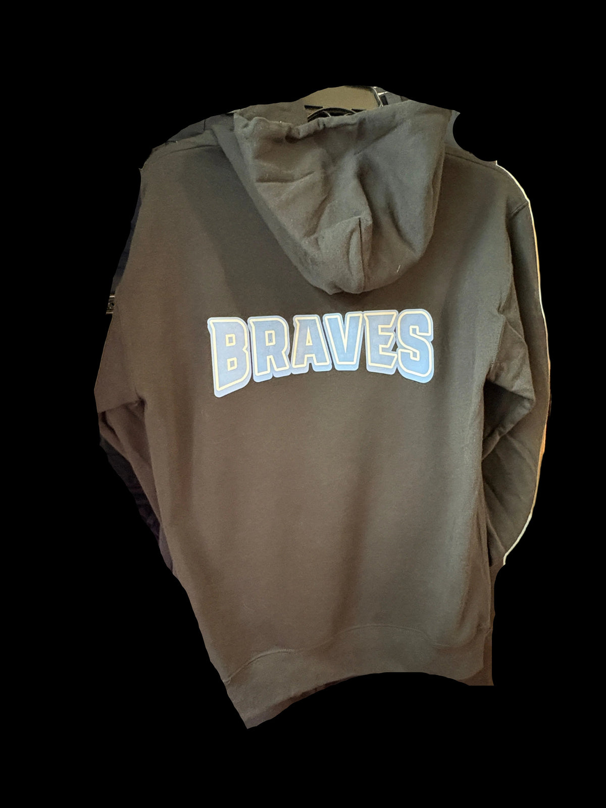 Maconaquah Soccer Hoodie w/ Braves on Back (Black)