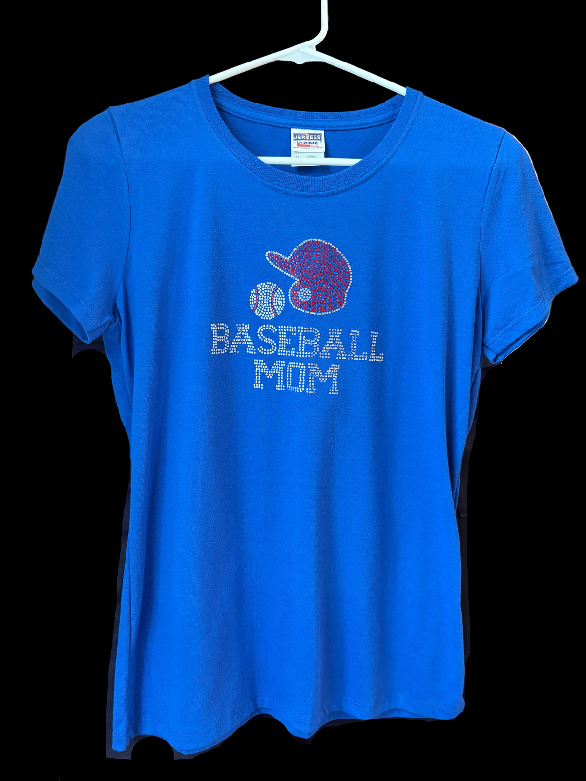 Bedazzled Baseball Mom Ladies Short Sleeve