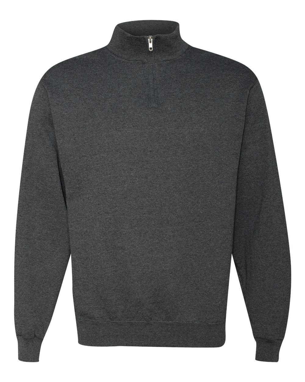 Embroidered Jerzees 1/4 zip Fleece - Black Heather