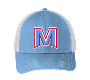 'M' Columbia Blue Trucker Cap