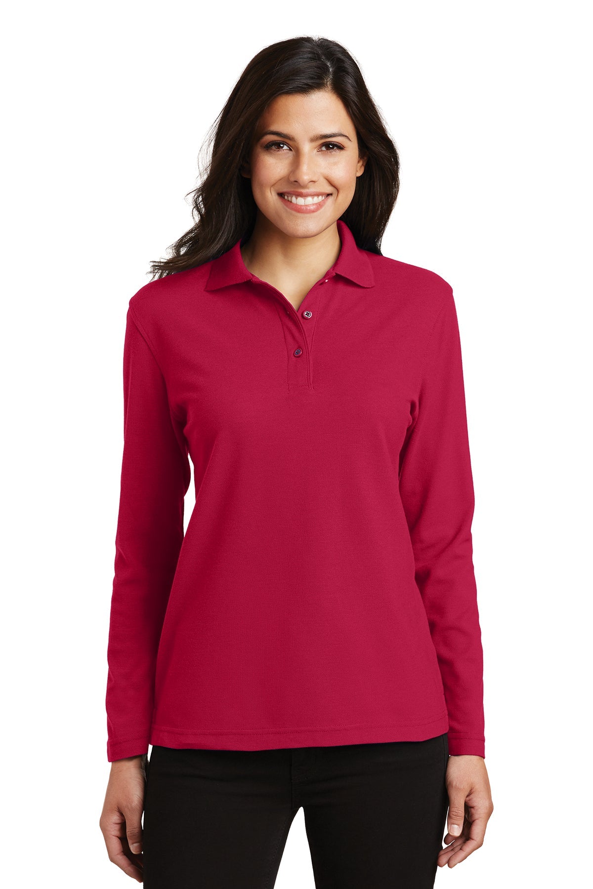 L500LS Port Authority® Ladies Silk Touch™ Long Sleeve Polo