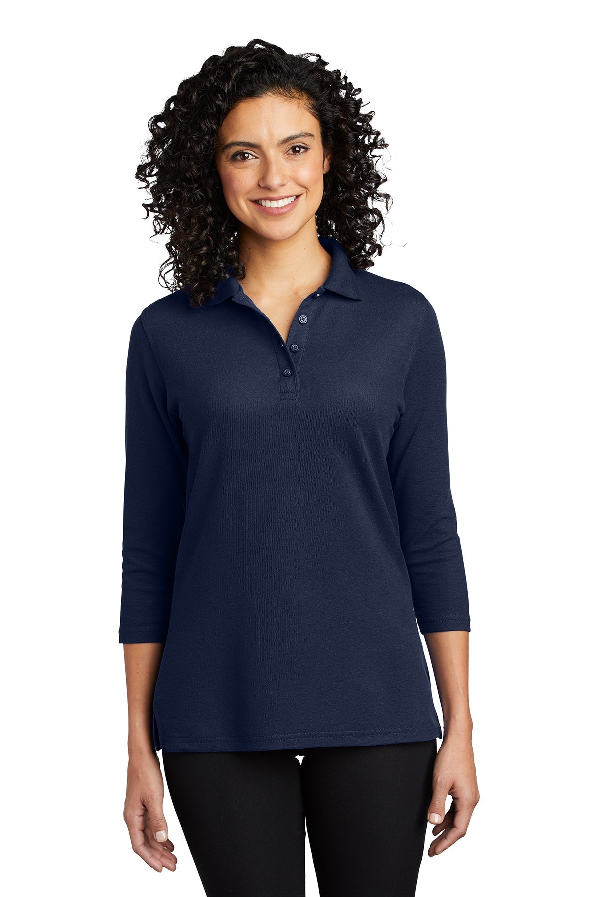 L562  Port Authority® Ladies Silk Touch™ 3/4-Sleeve Polo