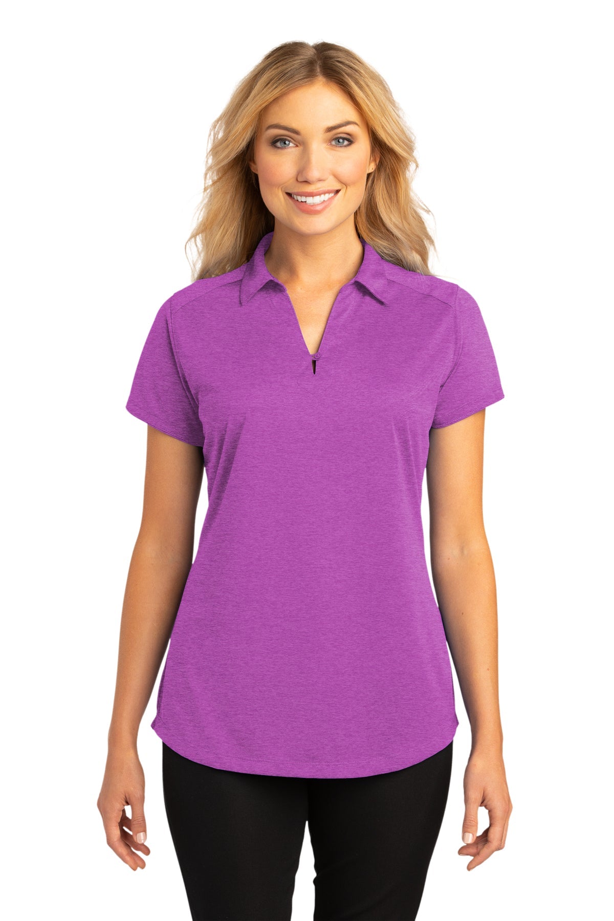 L574 Port Authority® Ladies Digi Heather Performance Polo