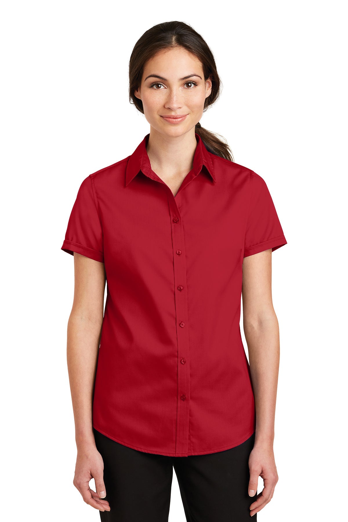 L664 Port Authority® Ladies Short Sleeve SuperPro™ Twill Shirt