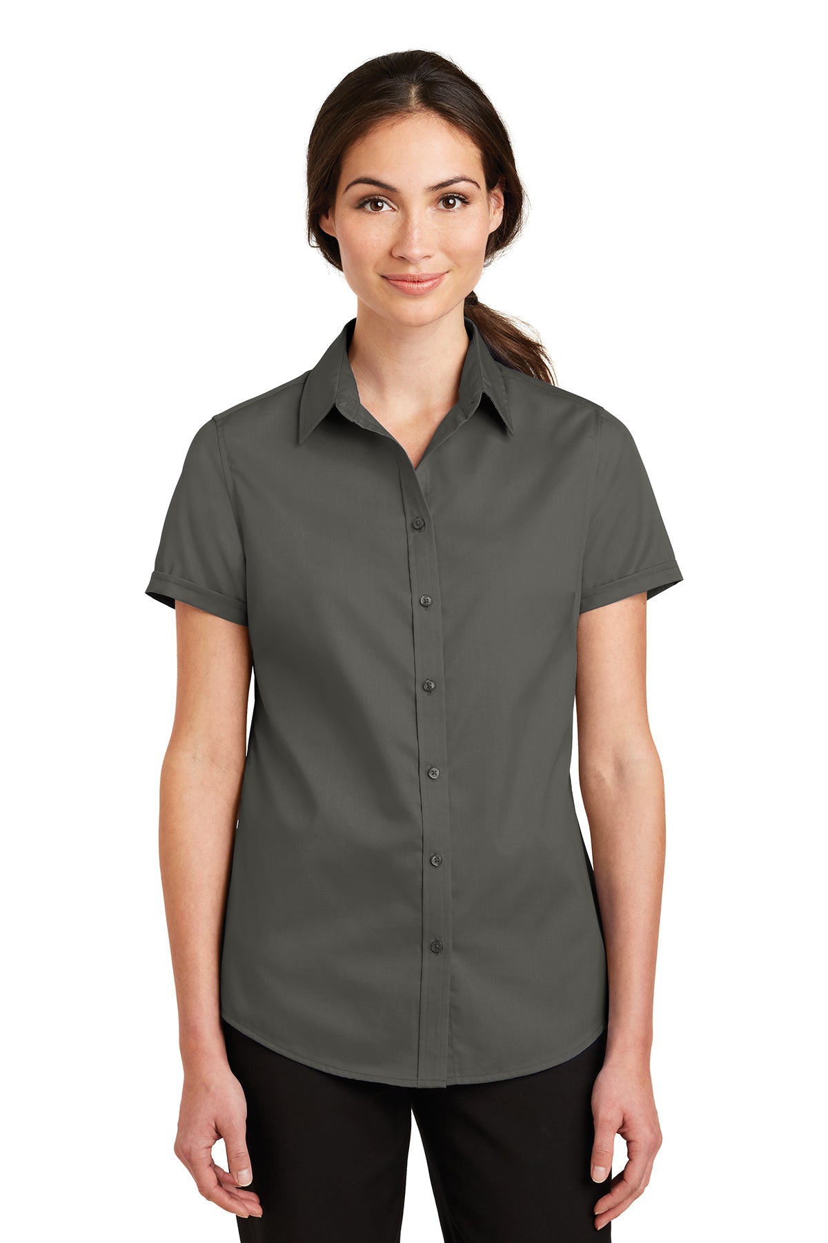 L664 Port Authority® Ladies Short Sleeve SuperPro™ Twill Shirt