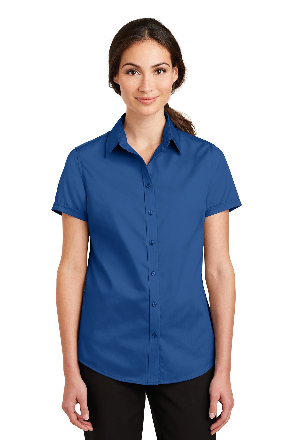 L664 Port Authority® Ladies Short Sleeve SuperPro™ Twill Shirt