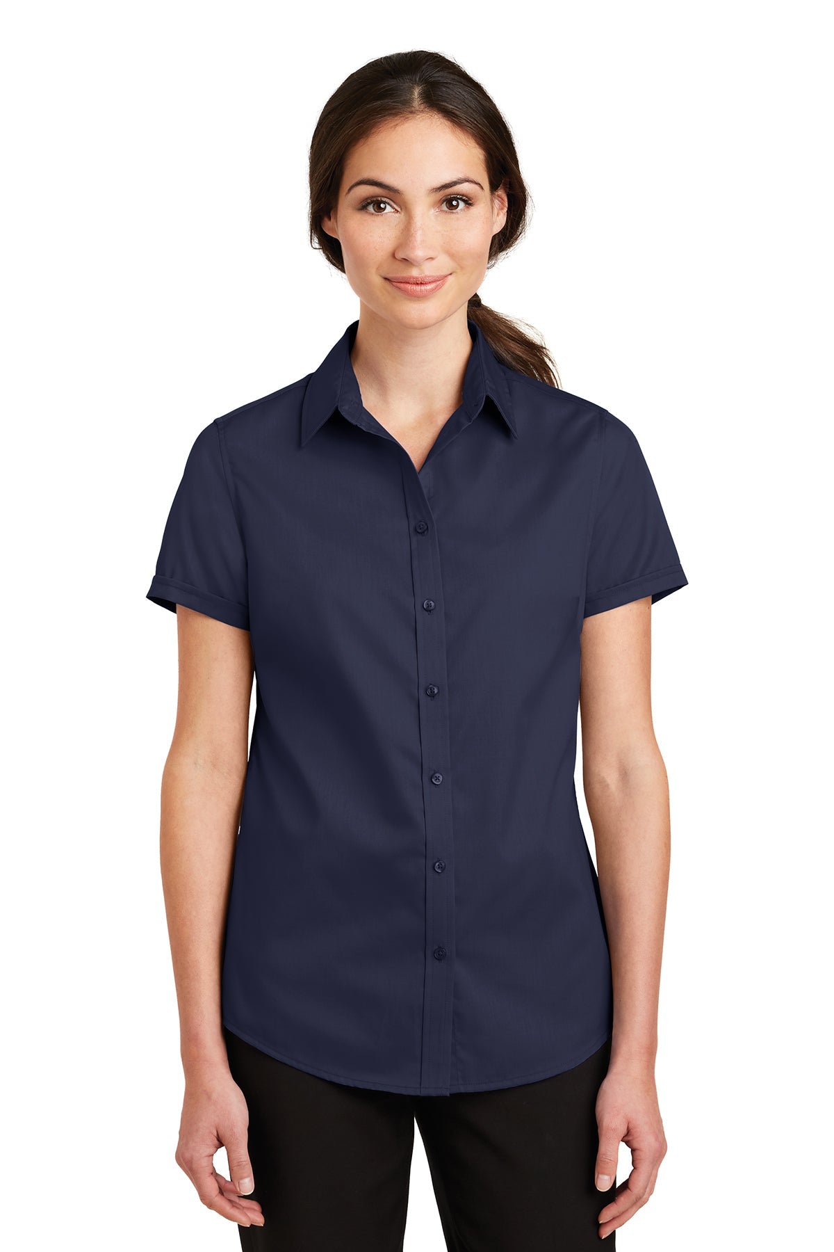 L664 Port Authority® Ladies Short Sleeve SuperPro™ Twill Shirt