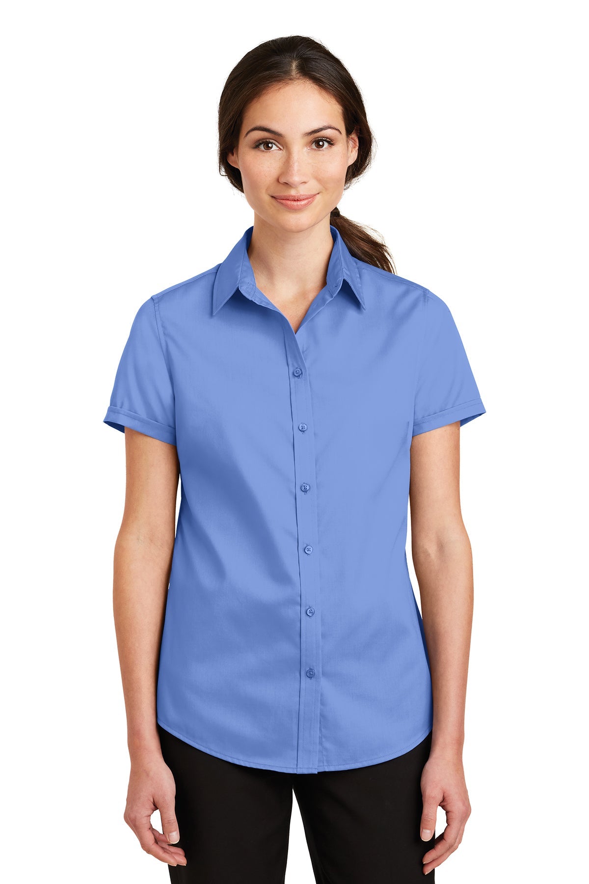 L664 Port Authority® Ladies Short Sleeve SuperPro™ Twill Shirt