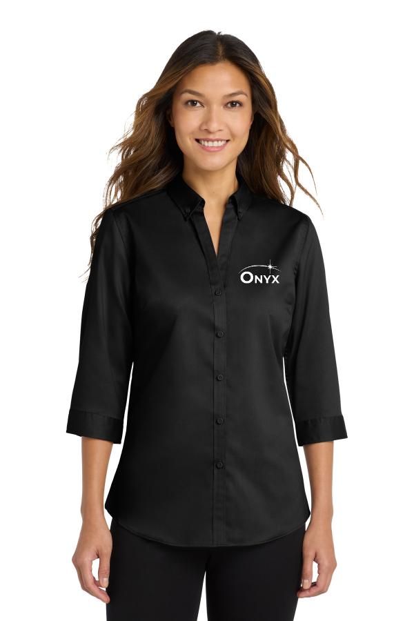 Port Authority Women's 3/4-Sleeve SuperPro Twill Shirt (L665) - view 1