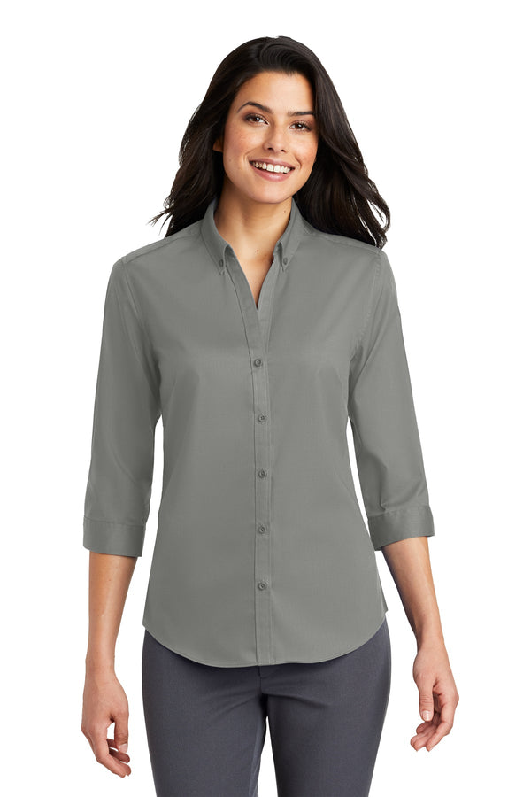 L665 Port Authority® Ladies 3/4-Sleeve SuperPro™ Twill Shirt