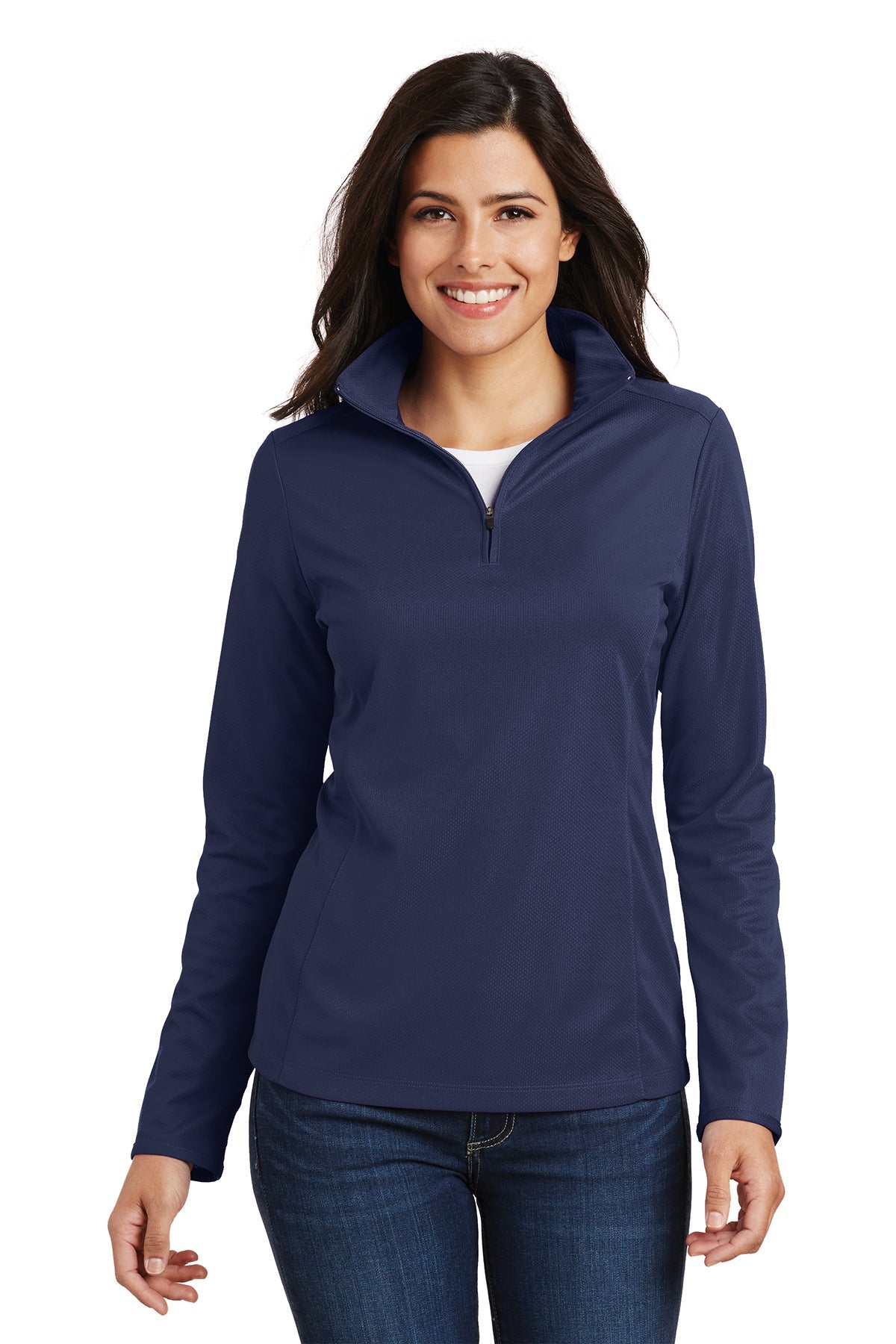L806 Port Authority® Ladies Pinpoint Mesh 1/2-Zip