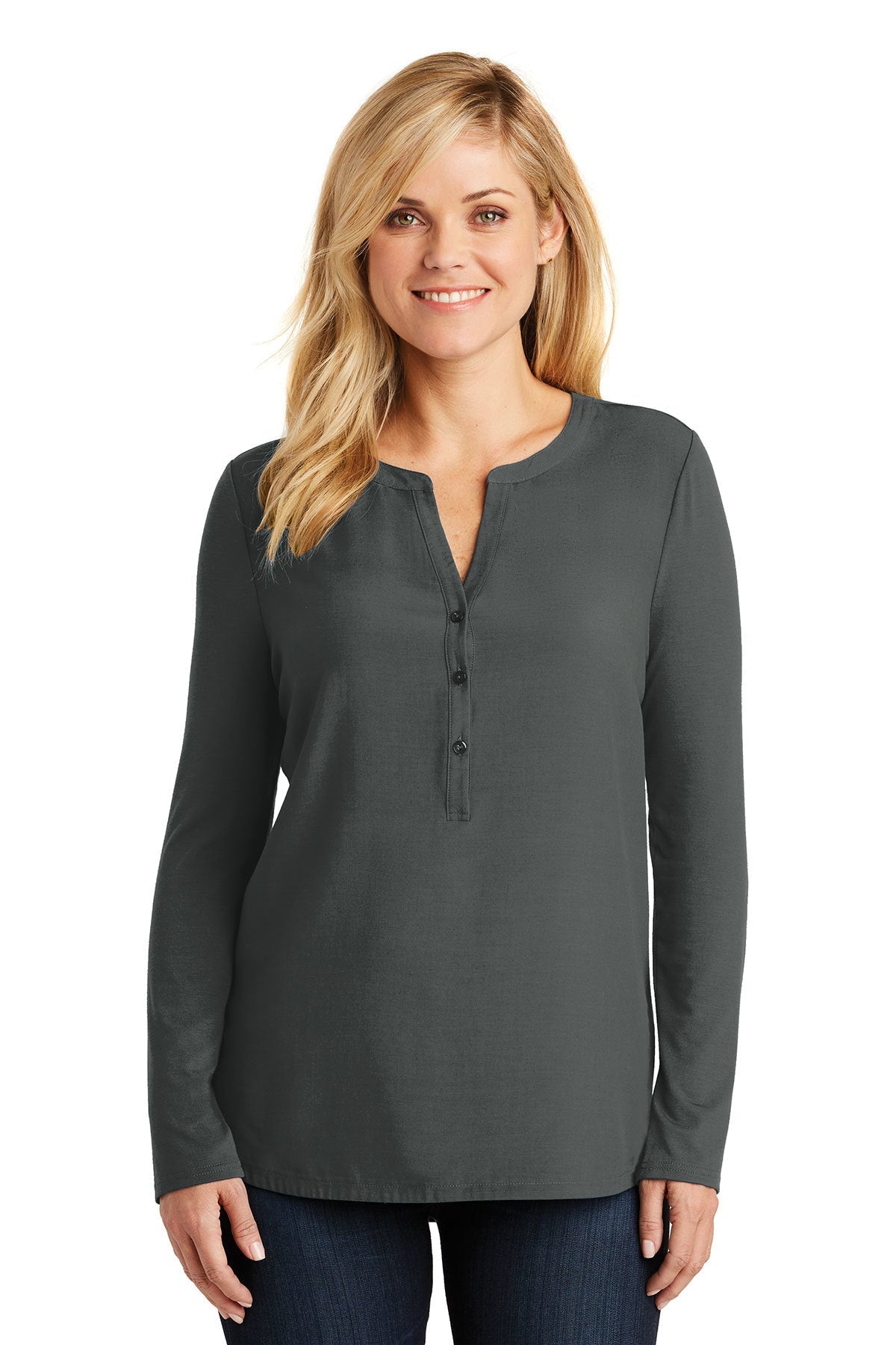 LK5432 Port Authority® Ladies Concept Henley Tunic