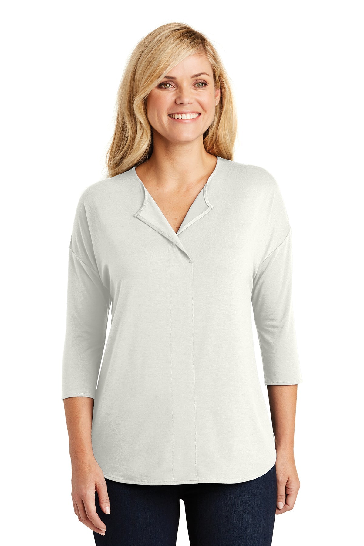 LK5433 Port Authority® Ladies Concept 3/4-Sleeve Soft Split Neck Top